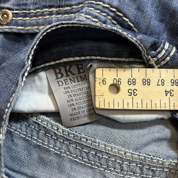 Buckle BKE Jeans Mens 36x28 Blue Dark Wash Tyler Straight Stretch Denim Whiskers - Picture 11 of 11